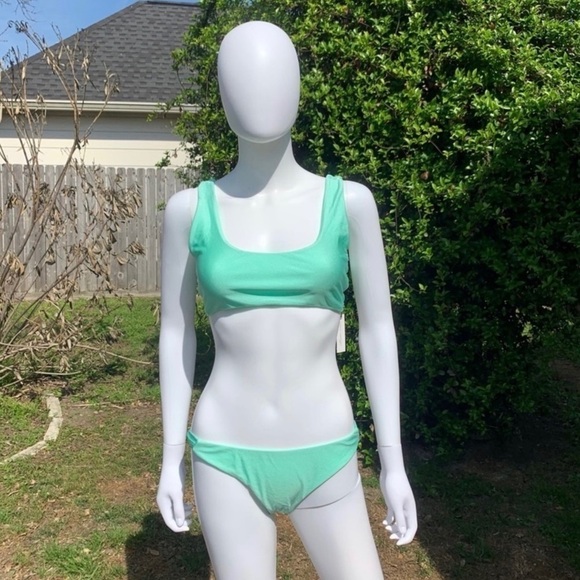 💋NWT Lovers + Friends Mint Green Wrapped Up Bikini Bottom - Picture 3 of 15